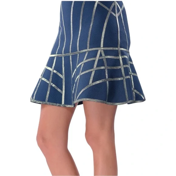 HERVE LEGER VERONIKKA CAGED STRAPPY SEXY RARE COLD-SHOULDER FLUTE DRESS Sz L - Picture 8 of 17